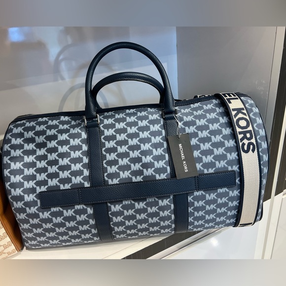 Michael Kors Cooper Duffle Weekender Bag - Navy Multi NWT - Picture 7 of 7